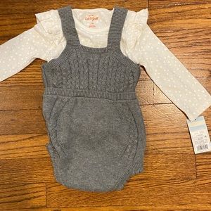Cat + Jack sweater onesie w matching long sleeve